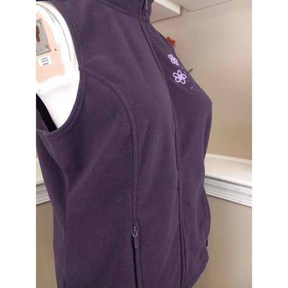 Disney Park Womens‎ Mickey Mouse Sleeveless Embroidered Purple Fleece Vest Xl - Picture 5 of 13